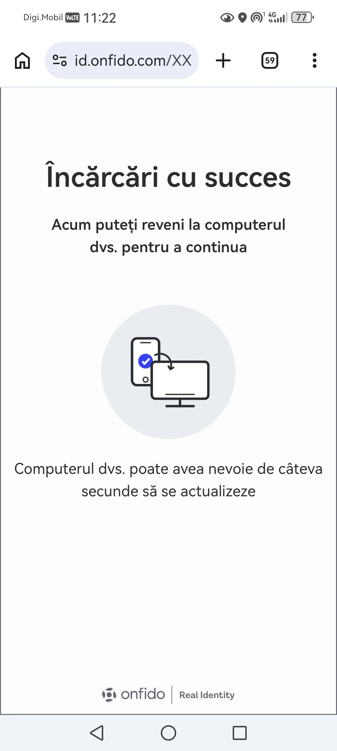 Ecranul „Încărcări cu succes”