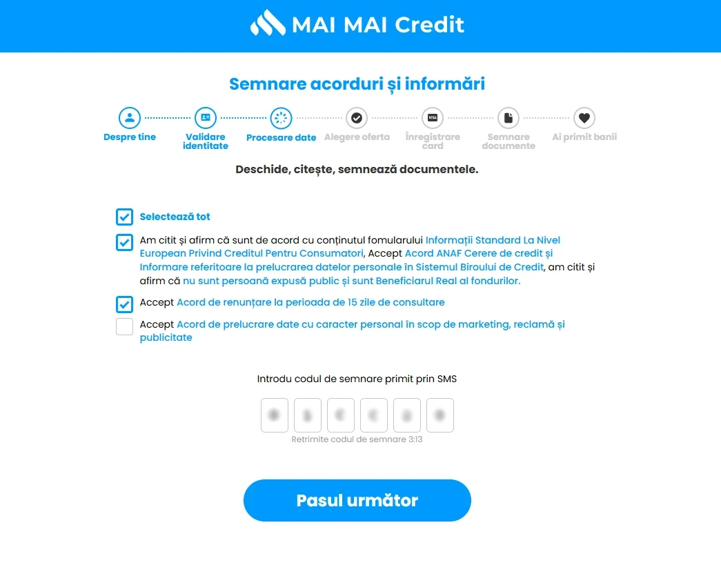 Acordurile ANAF, Biroul de Credit și codul SMS