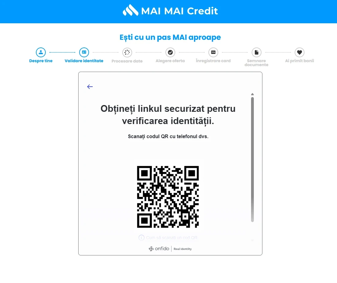 codul QR pentru verificarea identității