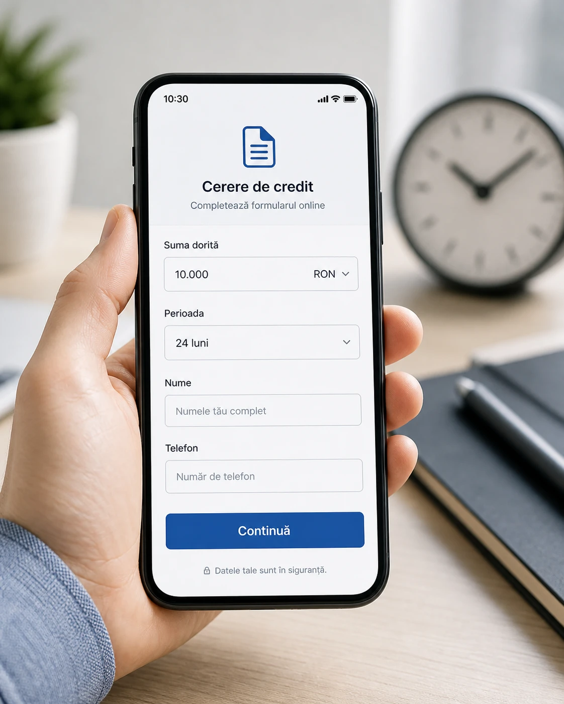 Credit online pe telefon (formular)